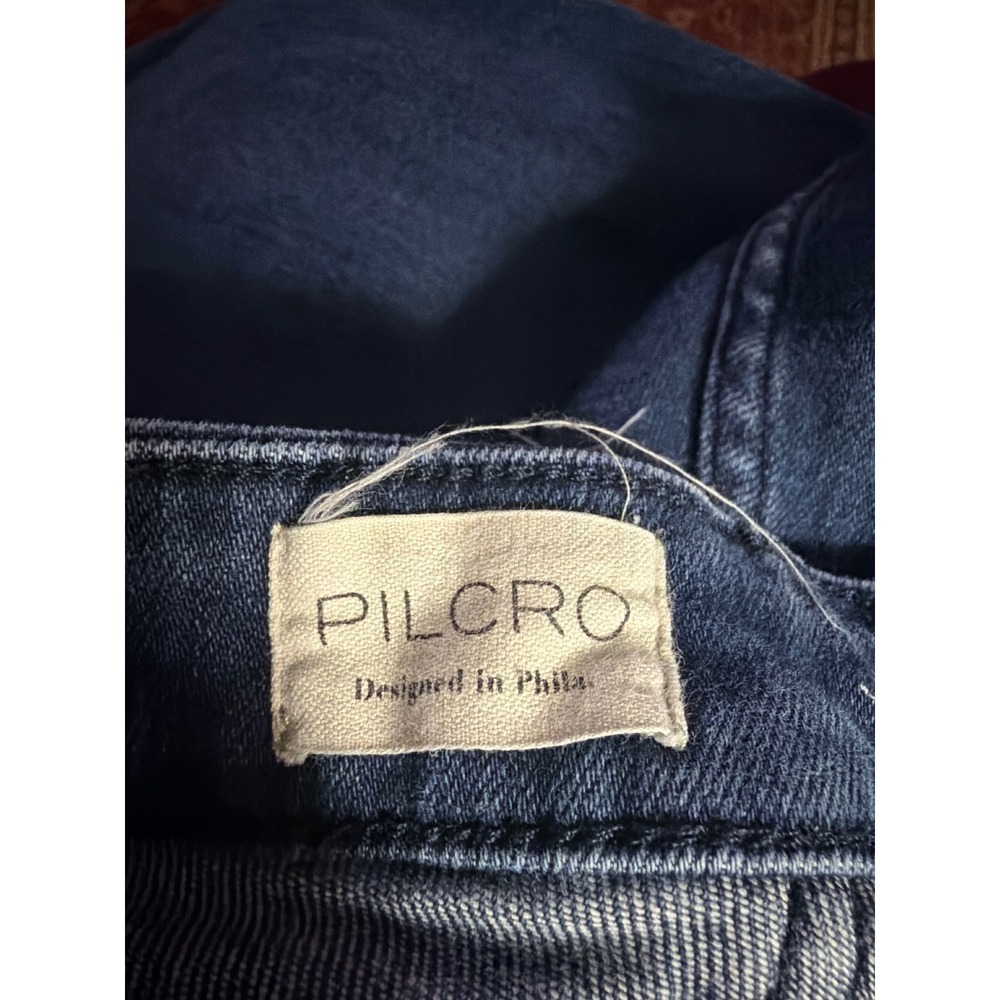 Pilcro Flare Jeans Women 31 Dark Blue Stretch Denim Anthropologie